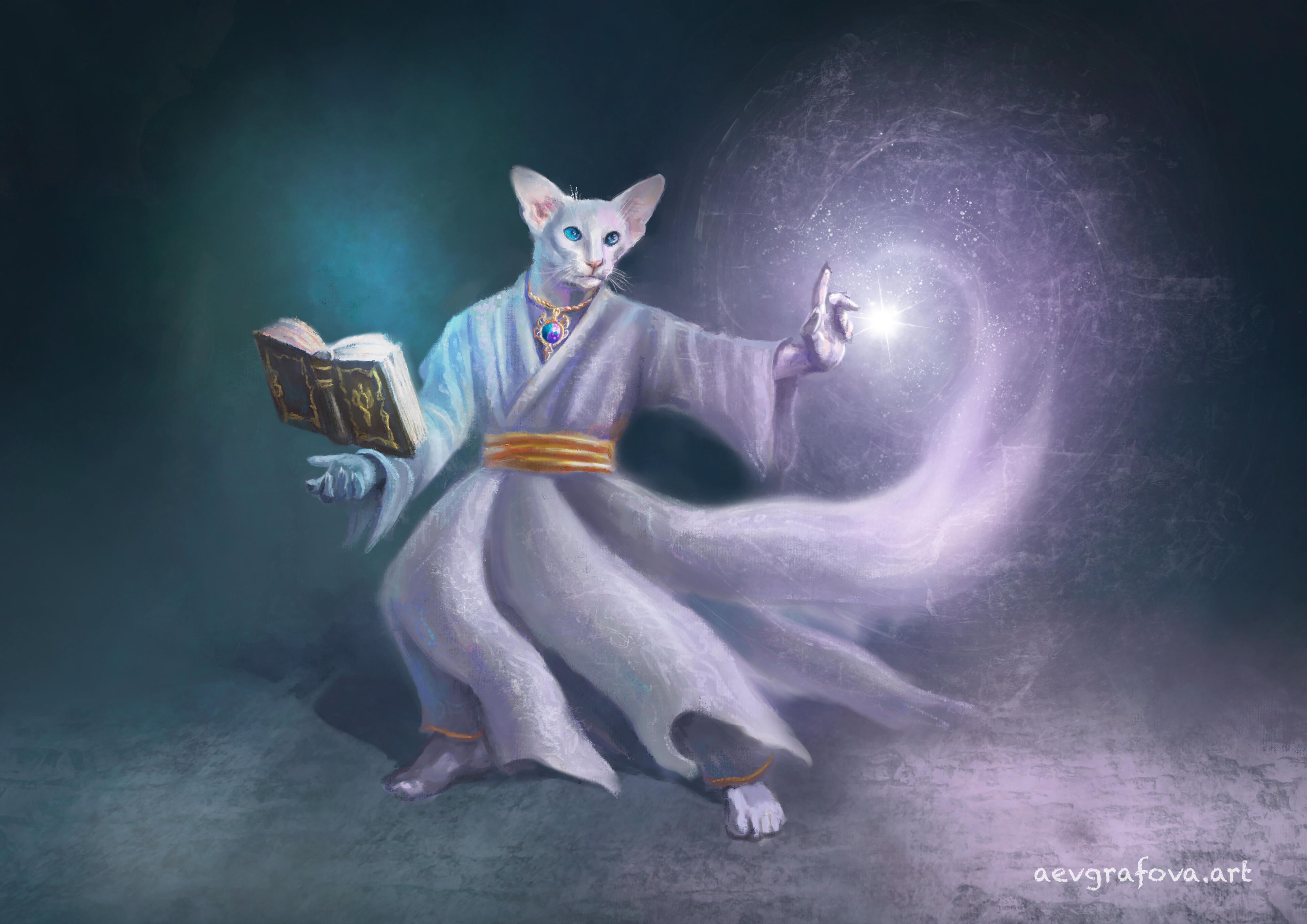 Whie Magic Cat - D&D Charcter