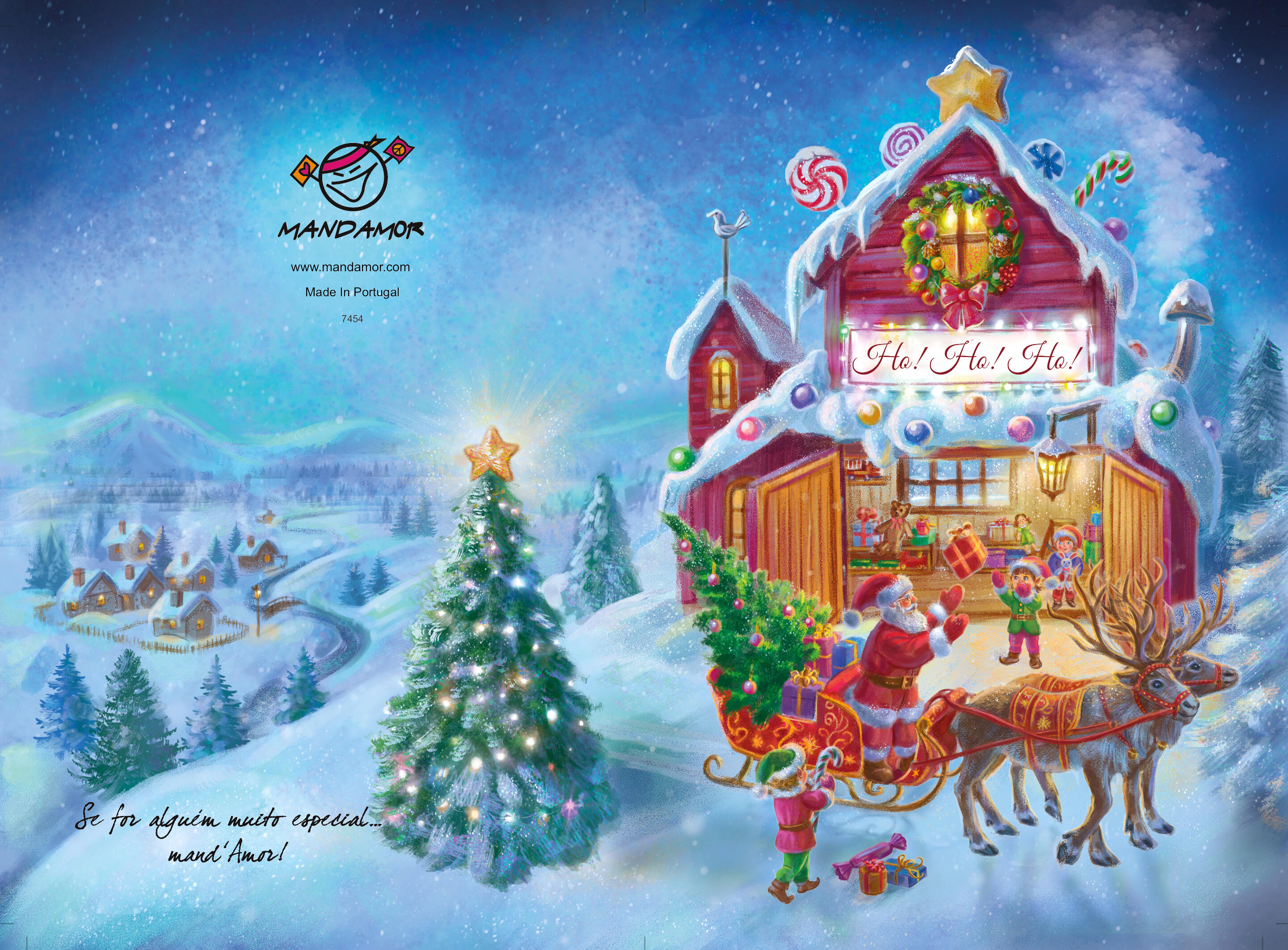 Santa's Workshop - Christmas Greeting Card for Mandamor