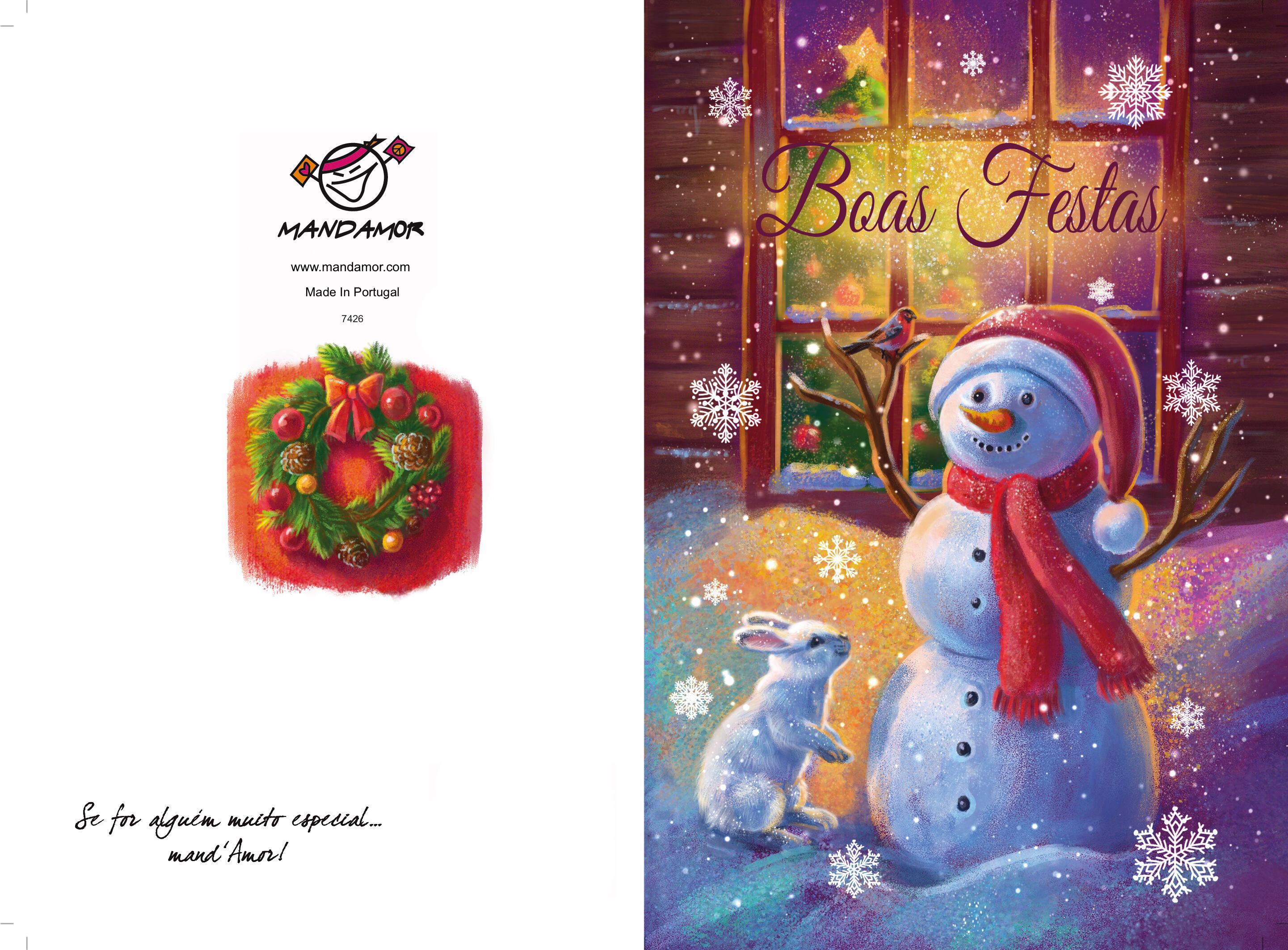 Snowman - Christmas Greeting Card Design for Mandamor